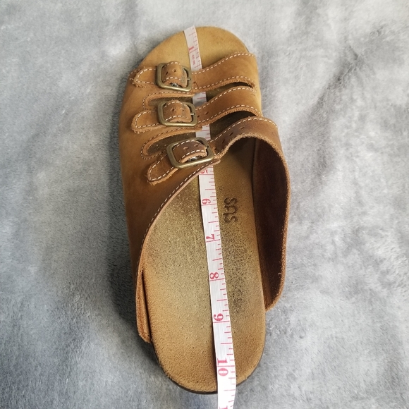 SAS Tripad Comfort WORN IN Brown Leather Womens 3 Buckle Sandals READ - Picture 9 of 12